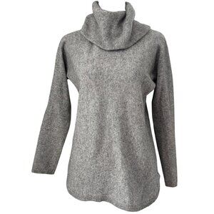 MAX STUDIO 100% Cashmere Cowl Turtleneck Sweater Gray Small